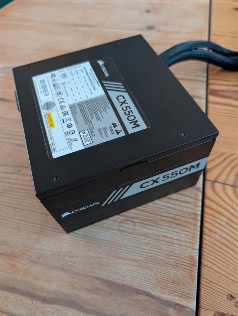 Corsair CX550M Voeding - Modulair, 550W, Ophalen of Verzenden, Gebruikt