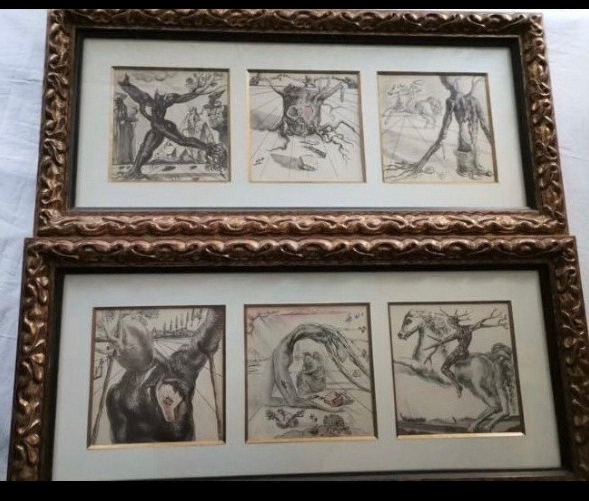 Salvador Dalí - Surrealistische etsen (set van 6), Antiek en Kunst, Ophalen, 1950 - 1999, Ets, Flora en Fauna