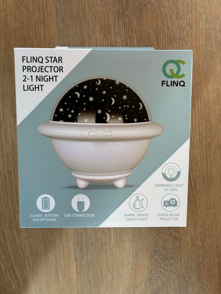 Flinq Sterrenprojector 2-in-1 Nachtlampje, Ophalen of Verzenden, Nieuw