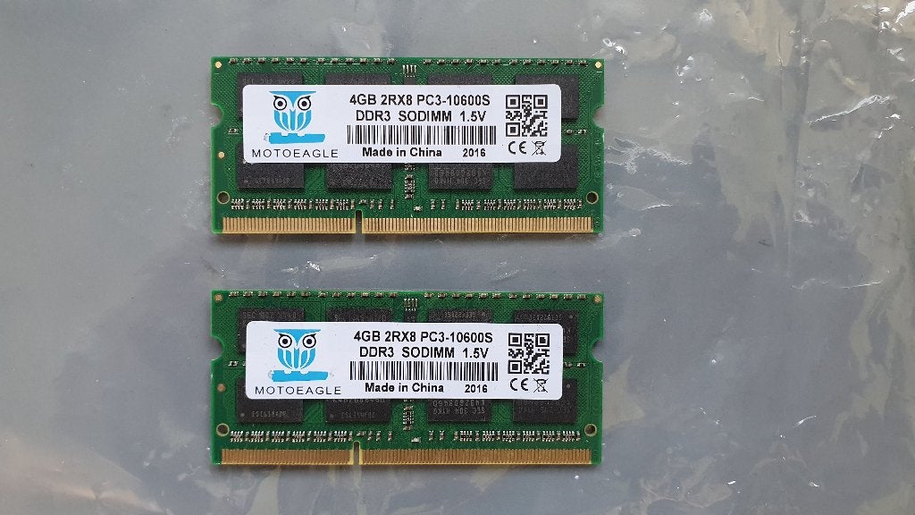 8GB (2x4GB) DDR3 laptop werkgeheugen, dual channel kit, Ophalen, 8 GB, DDR3, Zo goed als nieuw