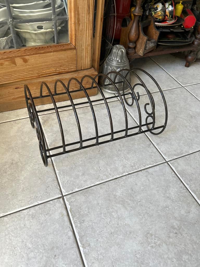 Leuk vintage oud metalen bordenrek afdruiprek, Ophalen of Verzenden