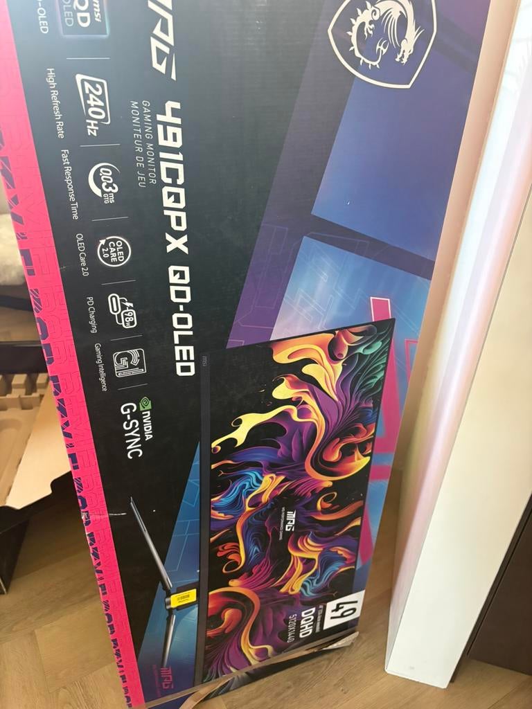 MSI MPG 491CQPX QD-OLED (mp222), Ophalen, MSI, In hoogte verstelbaar, Zo goed als nieuw