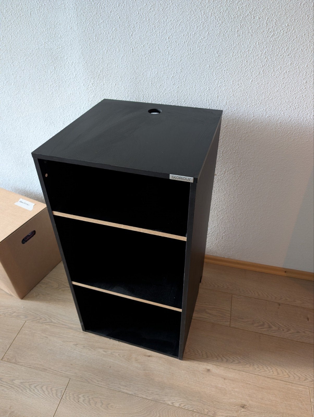Glorious platenkast/opbergkast - Zwart, Ophalen, Met plank(en), Minder dan 50 cm, Modern, functioneel