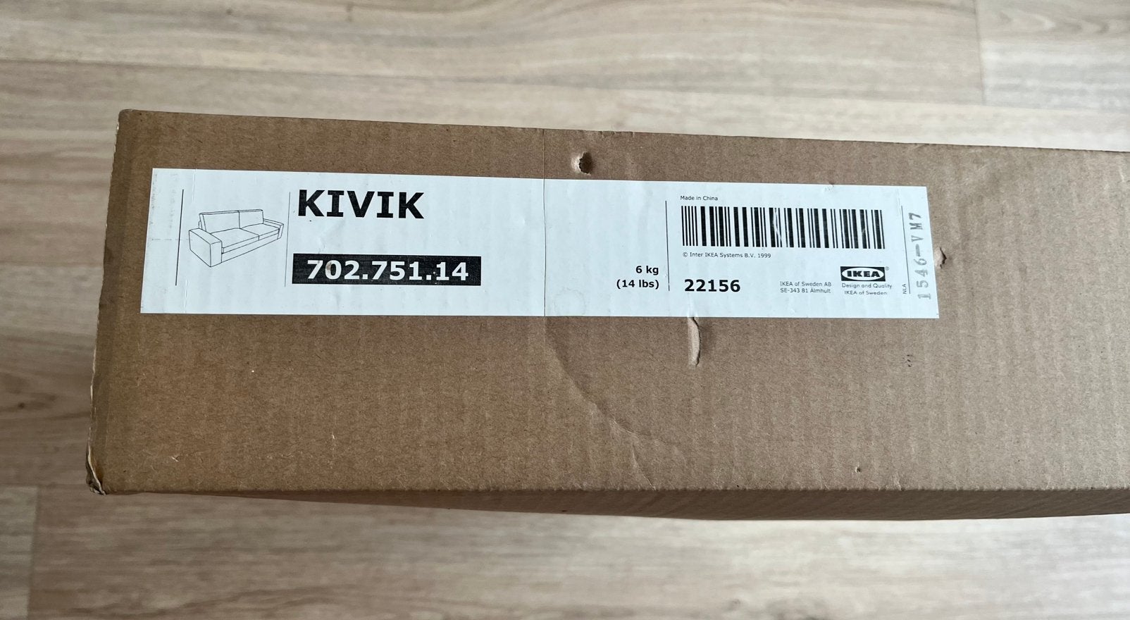 Ikea Kivik bankhoes 3 zits Isunda beige nieuw in verpakking, Ophalen of Verzenden, Rechte bank, Stof, Ikea