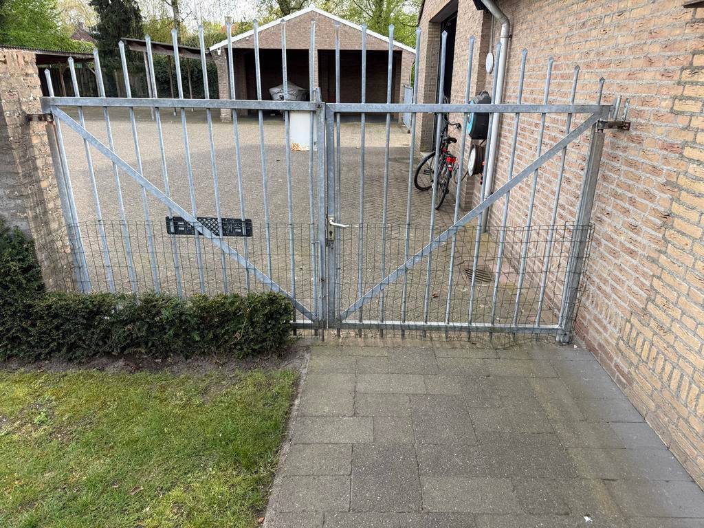 Gegalvaniseerde hekken met poort, Tuin en Terras, Ophalen, Met poort, Gebruikt, Spijlenhekwerk