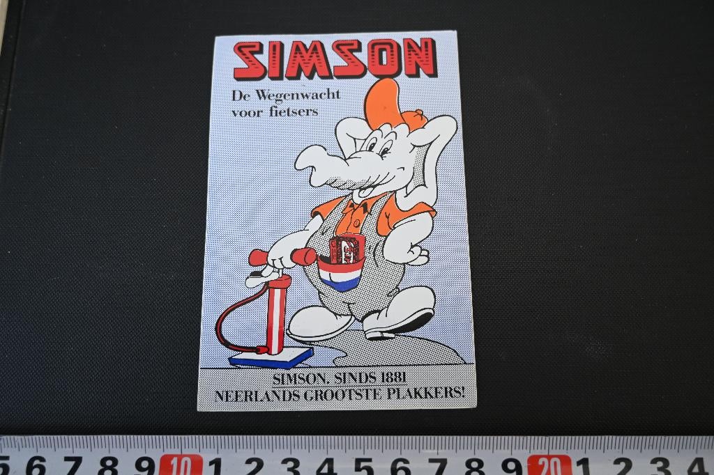 sticker simson de wegenwacht voor fietsers - olifant, Verzamelen, Ophalen, Zo goed als nieuw