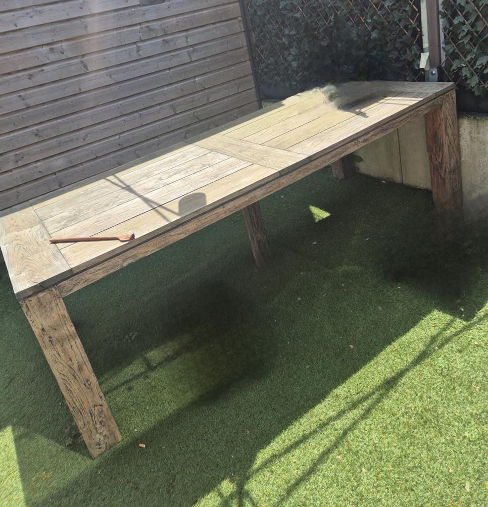 Robuuste houten tuintafel - Gebruikt, Tuin en Terras, Ophalen, Gebruikt, Rechthoekig, Hout