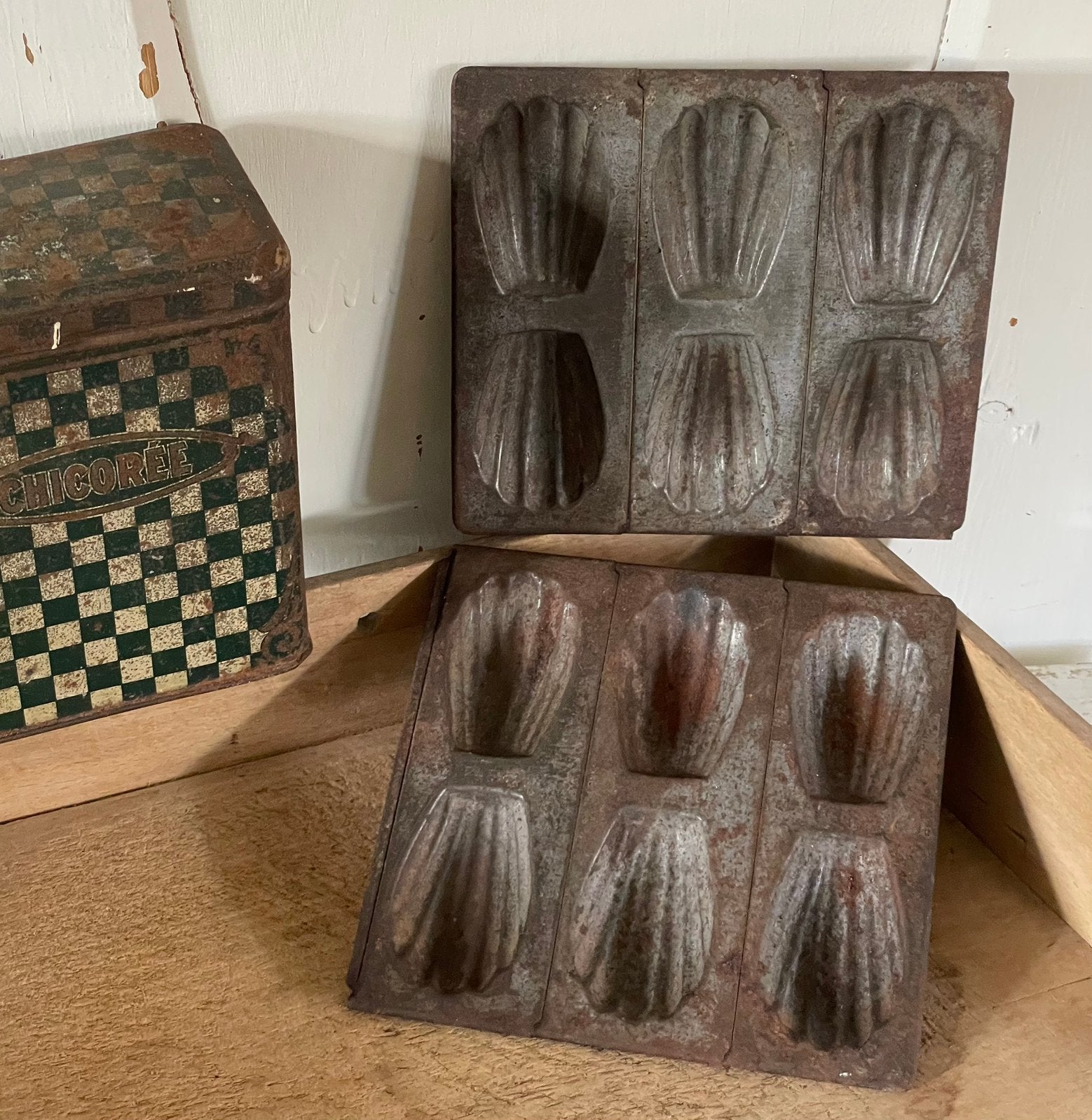 Brocante oude Madeleine bakvorm, Antiek en Kunst, Ophalen of Verzenden