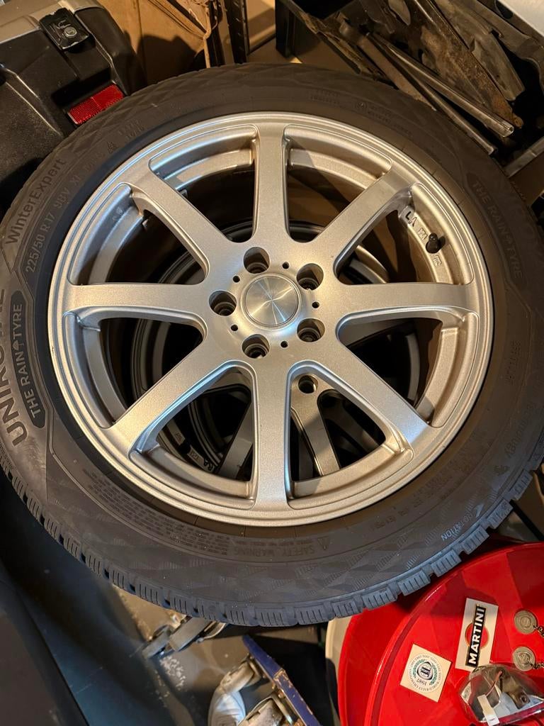 4 aluminium velgen met zeer goede winterbanden, Ophalen, Gebruikt, 17 inch, Winterbanden