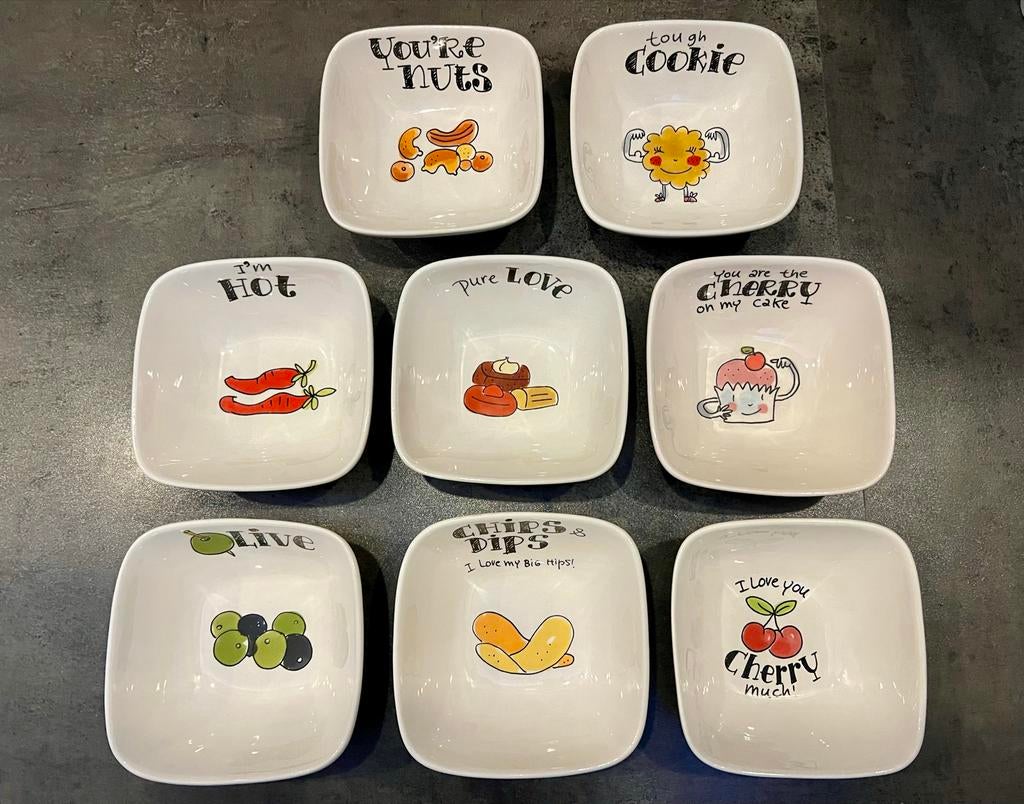 8 Blond Amsterdam Snack schaaltjes, Huis en Inrichting, Ophalen, Blond Amsterdam, Aardewerk, Schaal of Schalen