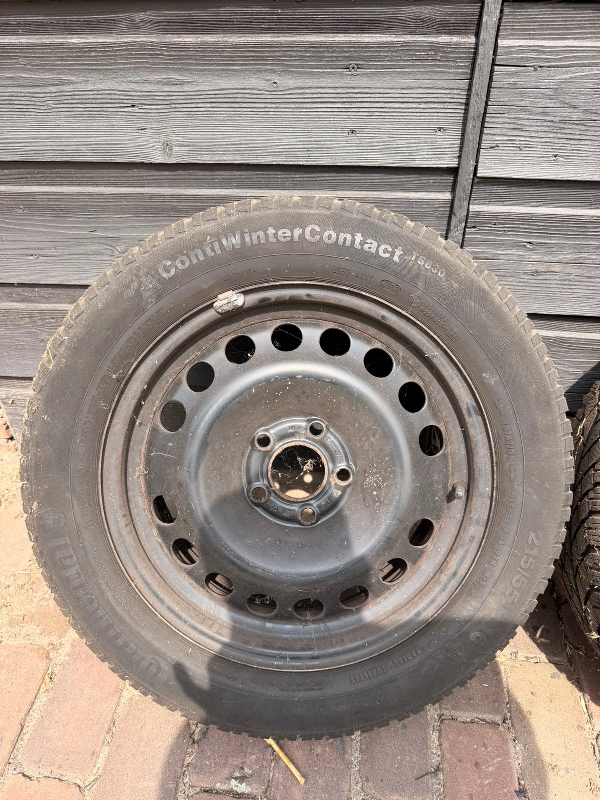 2x Continental WinterContact, winterbanden op stalenvelg, Ophalen, 215 mm, 16 inch, Banden en Velgen