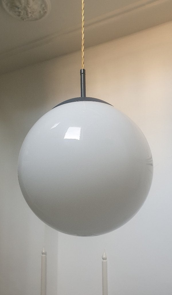 Hanglamp glazen bol 30cm - modern art deco stijl, Huis en Inrichting, Lampen | Hanglampen, Gebruikt, Ophalen of Verzenden, Glas