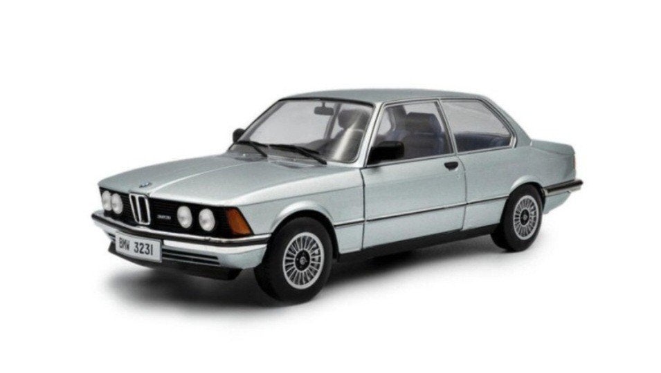 1:18 BMW 323i  (E21) uit 1980 Grijs/Blauw Solido, Hobby en Vrije tijd, Ophalen of Verzenden, Nieuw, Auto, Solido
