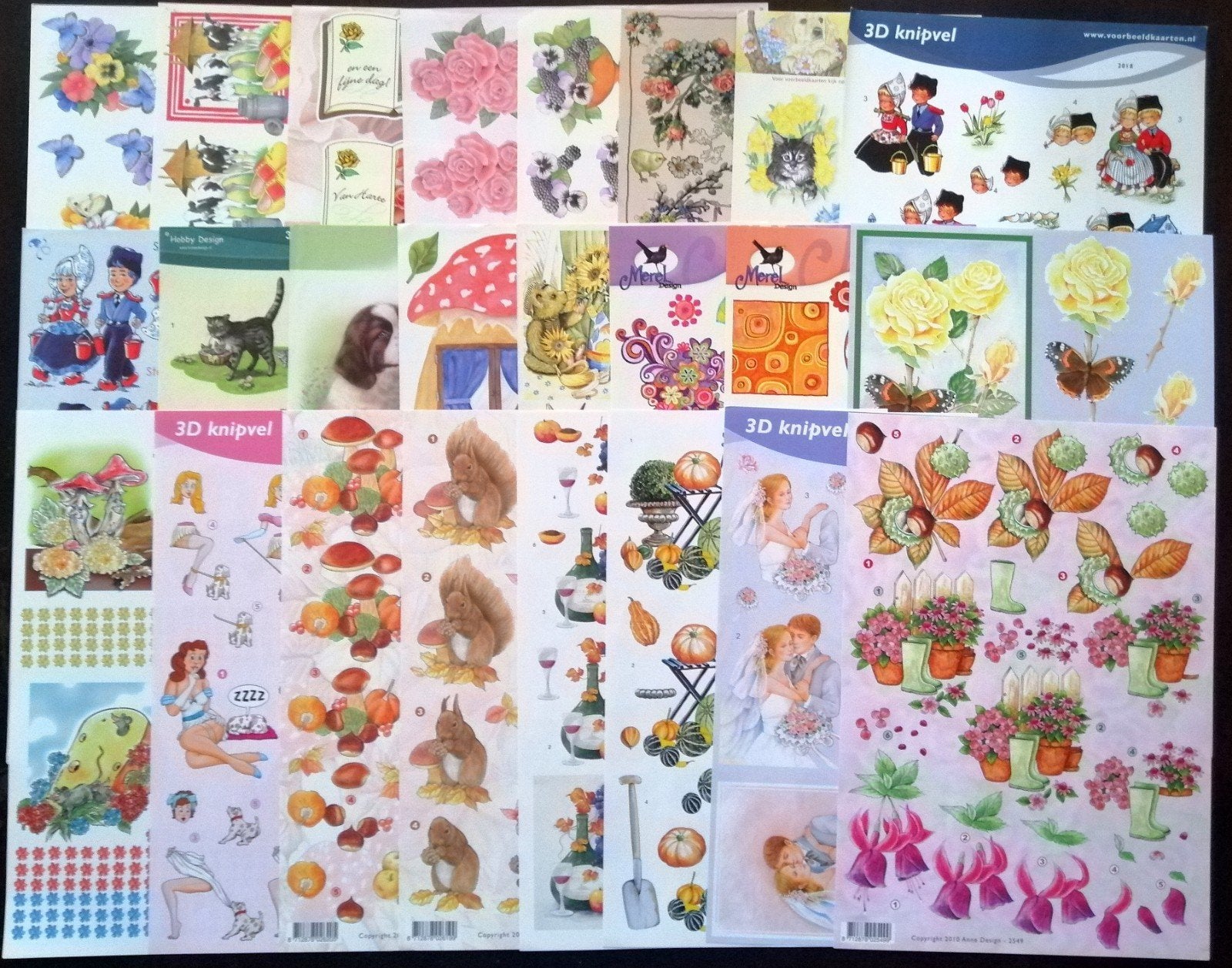 3D knipvellen pakketje, 24 stuks. Nr.2, Hobby en Vrije tijd, Ophalen of Verzenden, Nieuw, Overige thema's, Knipvel