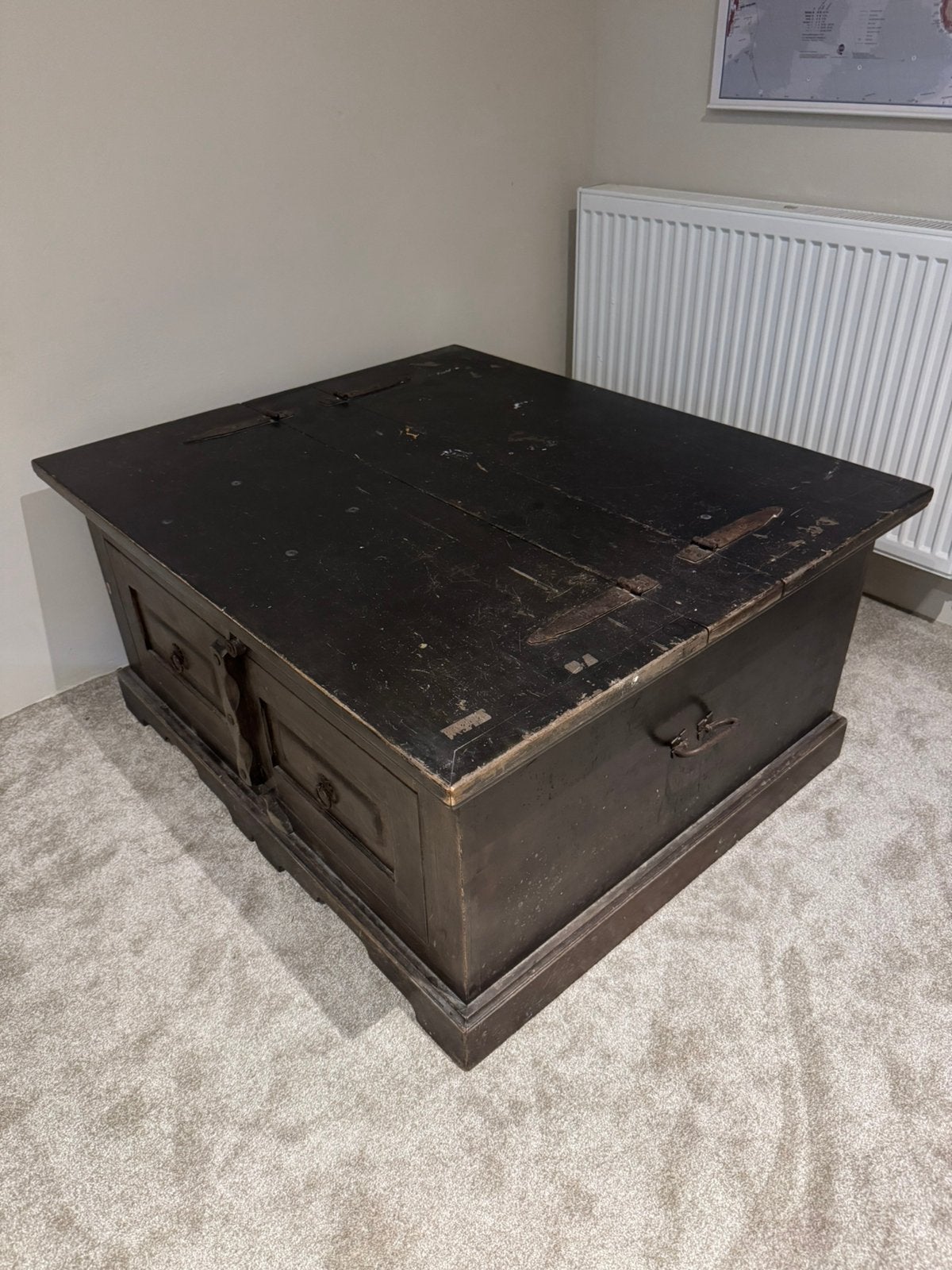 Oude vintage dekenkist, Gebruikt, 100 tot 150 cm, Eikenhout, Ophalen of Verzenden