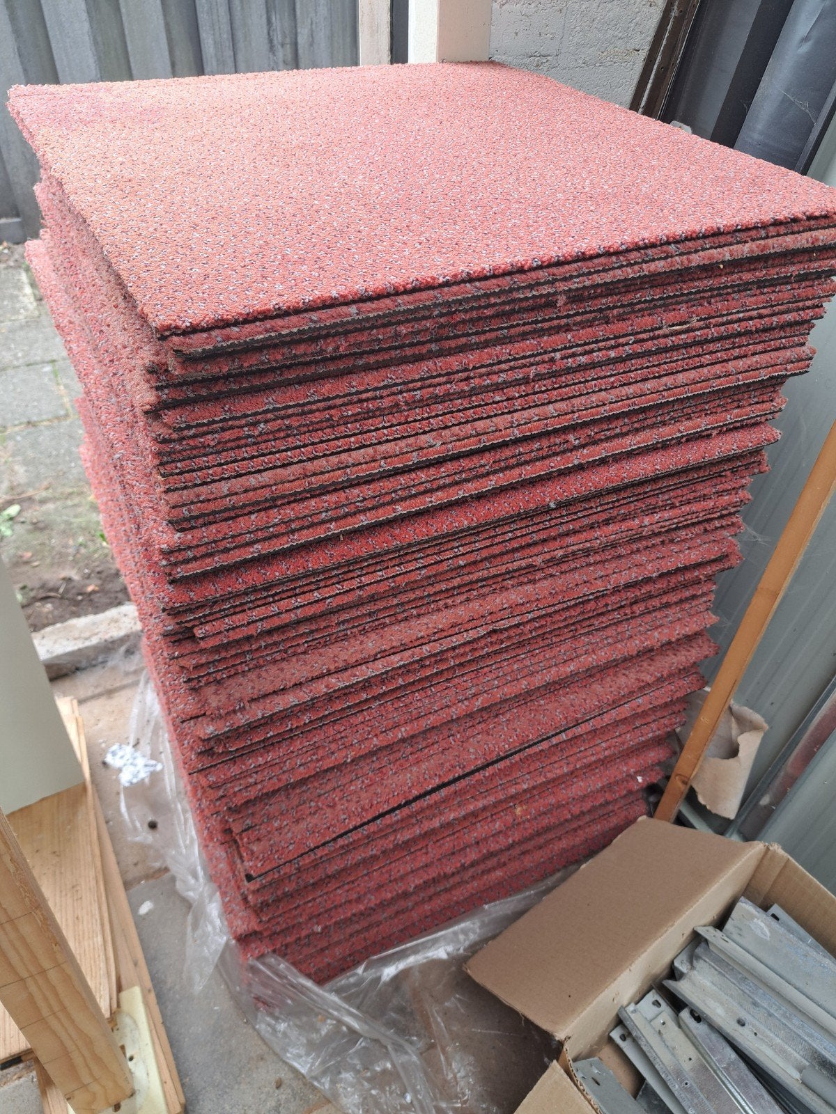 Groot aantal rode Heuga Tapijttegels, Ophalen, 75 m² of meer, Tapijttegels