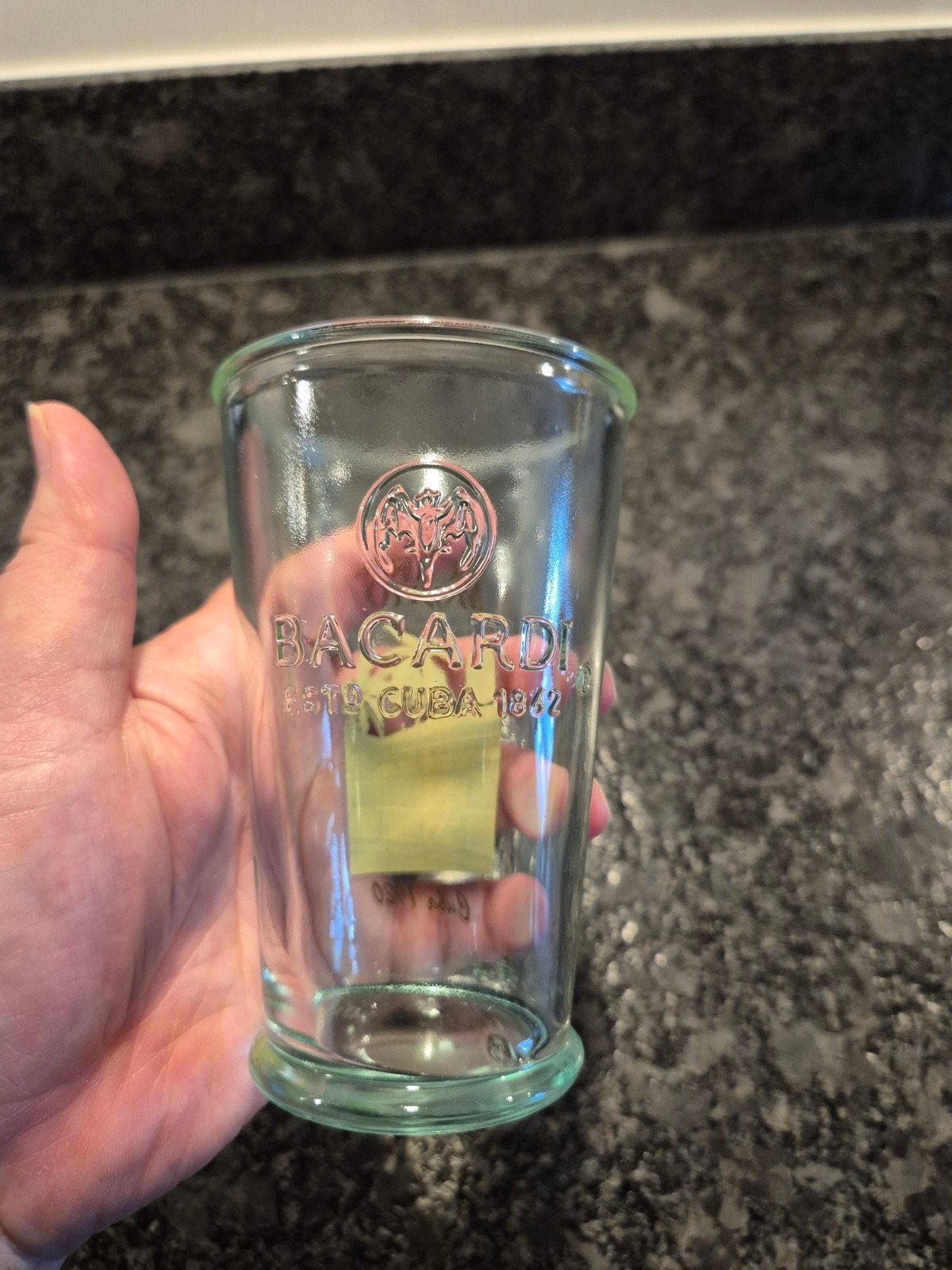 Bacardi Mojito glas ongebruikt, Ophalen of Verzenden, Zo goed als nieuw, Borrel- of Shotglas