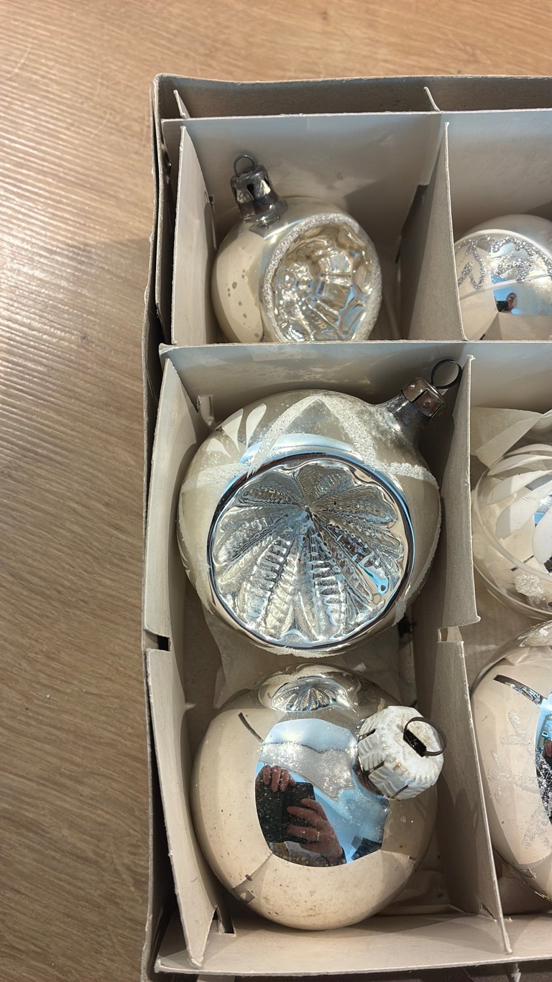 Doos met 12 vintage kerstballen, Diversen, Ophalen, B, Gebruikt, A