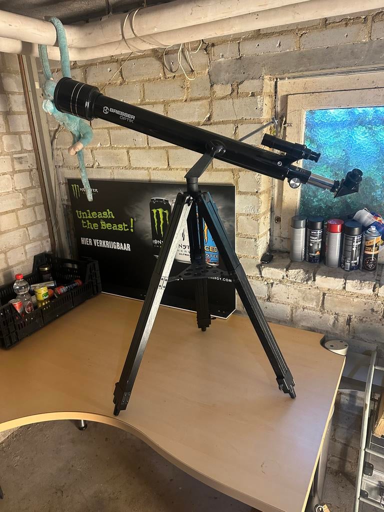 Bresser Optik Telescoop met Statief, Lenzentelescoop (refractor), Met statief, Ophalen of Verzenden, Zo goed als nieuw