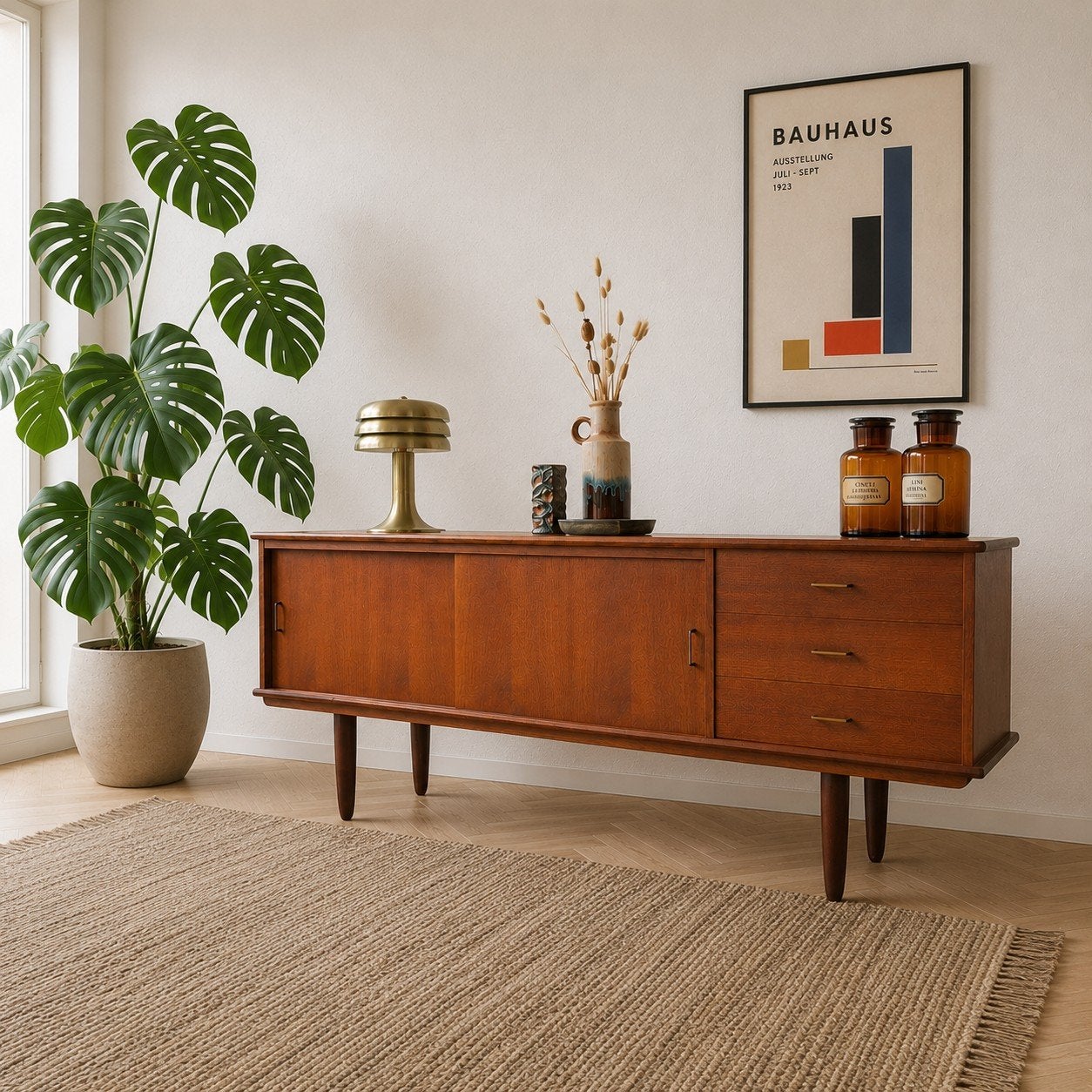 🩵Vintage Midcentury Teakfineer Dressoir Jaren '60, Huis en Inrichting, Kasten | Dressoirs, Gebruikt, 150 tot 200 cm, Teakhout