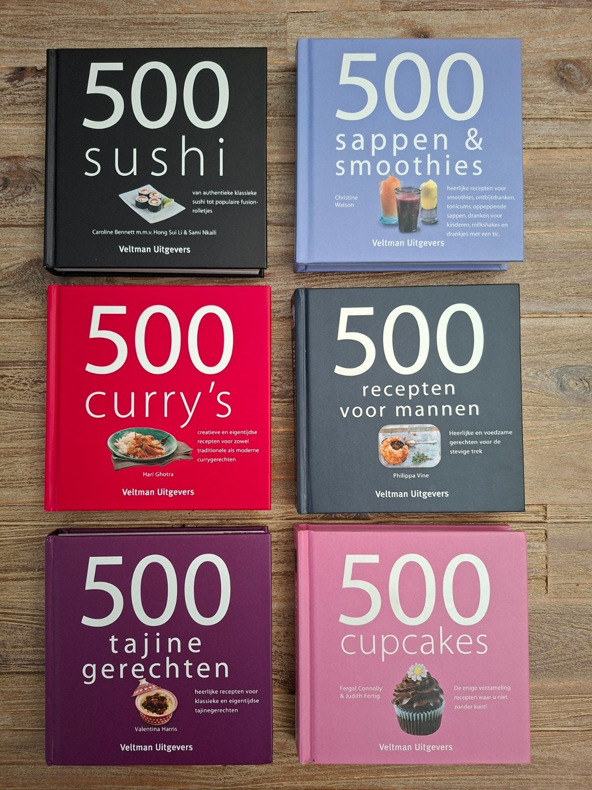 500 Recepten Kookboeken: Tajine, Curry, Sushi, Cupcakes, Man, Boeken, Zo goed als nieuw, Gezond koken, Overige gebieden, Tapas, Hapjes en Dim Sum