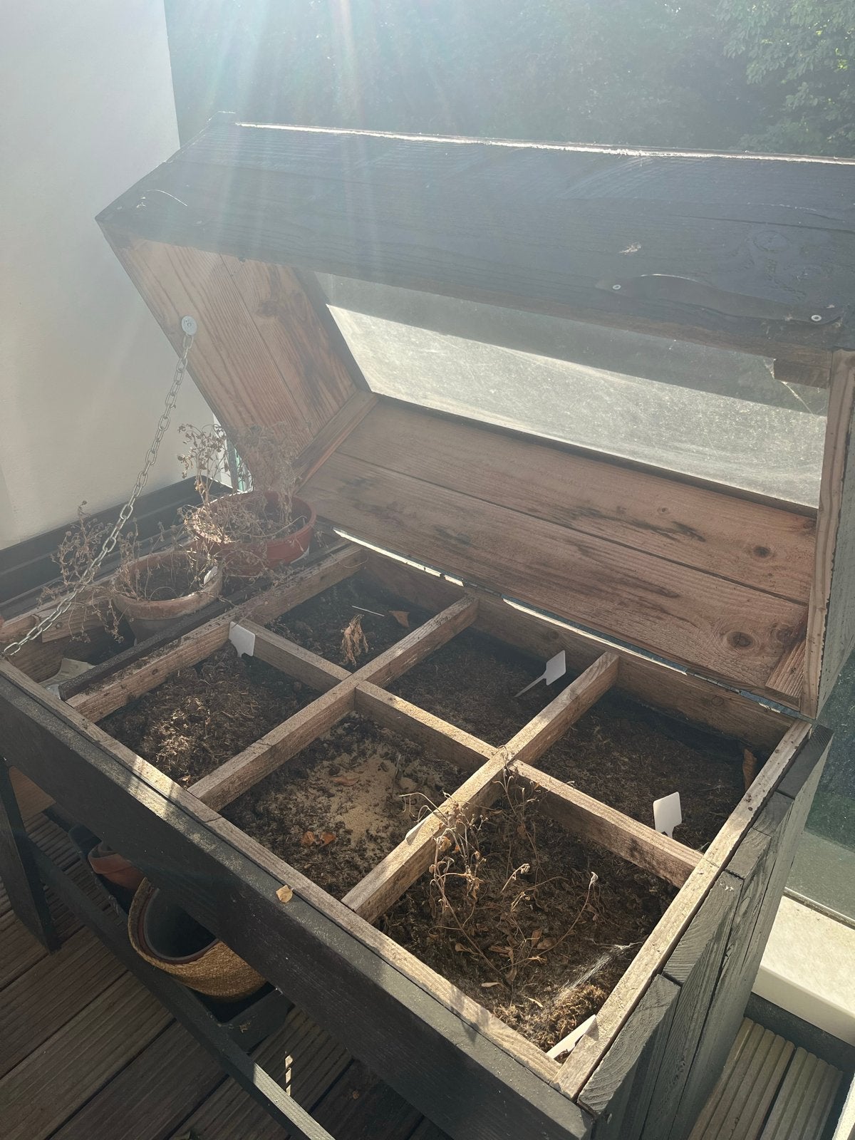 Houten kweekkas met doorzichtig deksel, Ophalen, Overige materialen, Kweekkas, Polycarbonaat