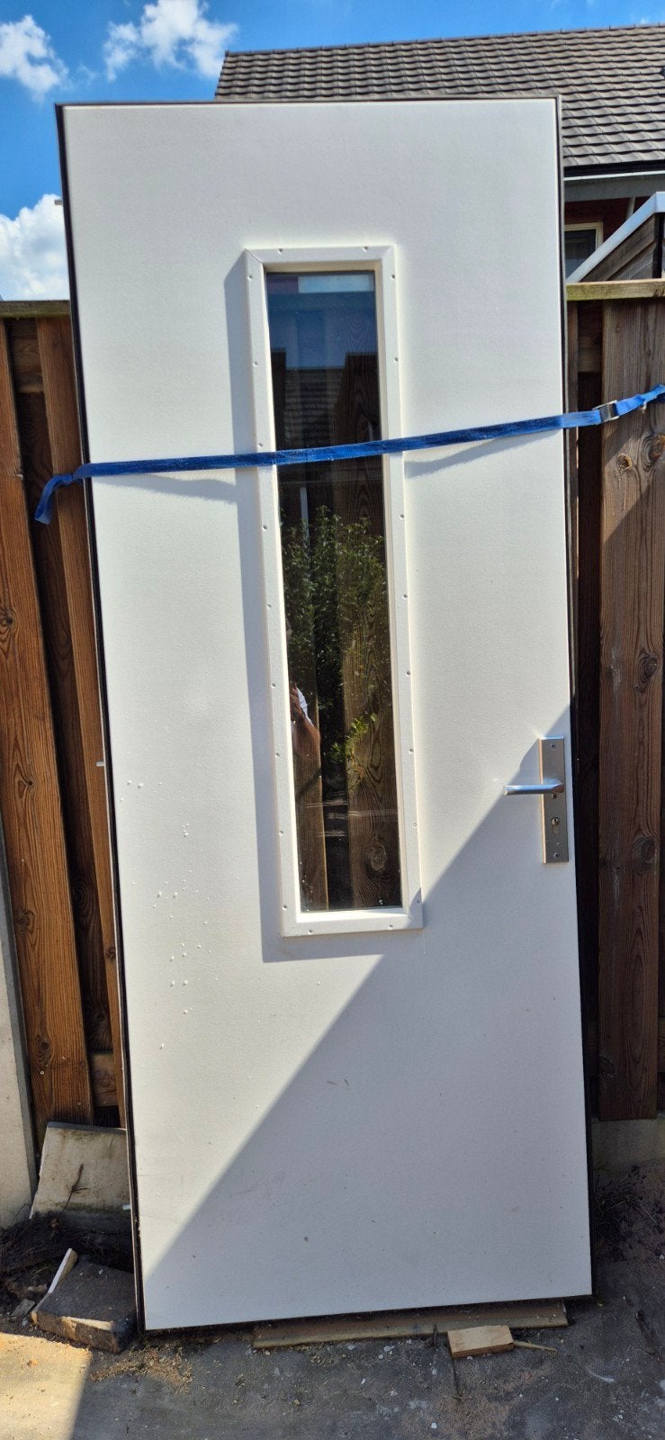 Buitendeur met 3p sluiting compleet m kozijn en glas - Zgan, Ophalen, 80 tot 100 cm, 215 cm of meer, Glas