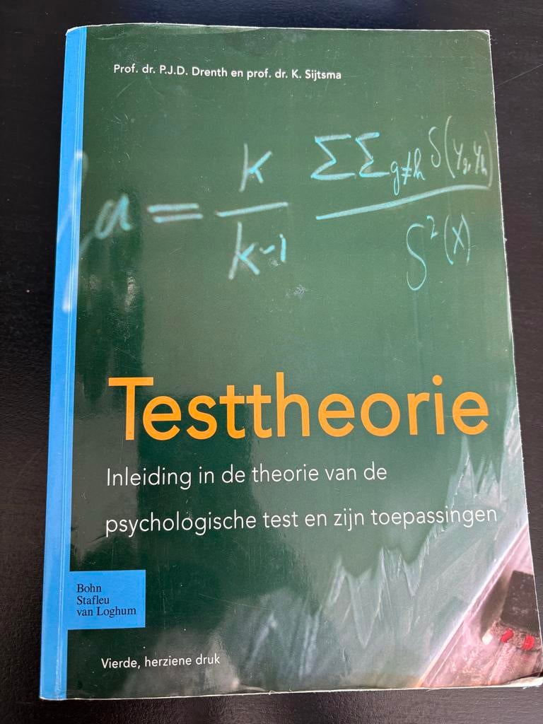 Testtheorie - Inleiding psychologische test en toepassingen, Boeken, Ophalen of Verzenden, Gamma, Gelezen, WO