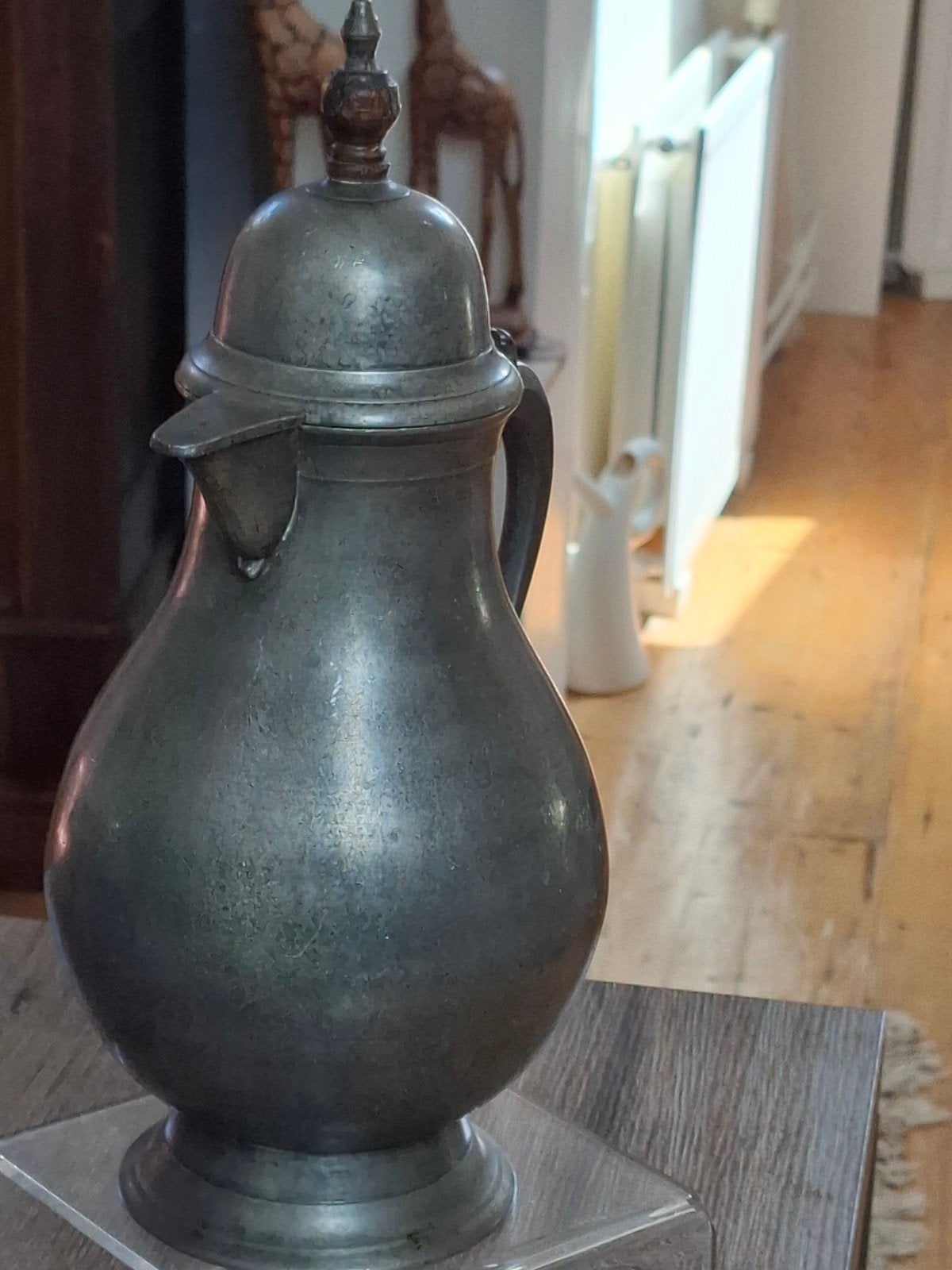 Antieke tin schenkkan met 4 merktekens., Antiek en Kunst, Ophalen of Verzenden