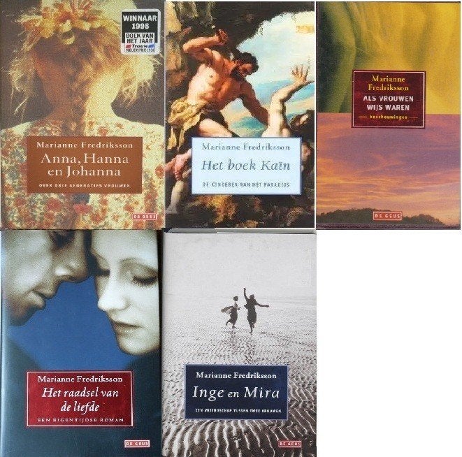 5x Marianne Fredriksson, o.a. Inge en Mira - Het boek Kaïn, Ophalen of Verzenden, Gelezen, Marianne Fredriksson, Europa overig