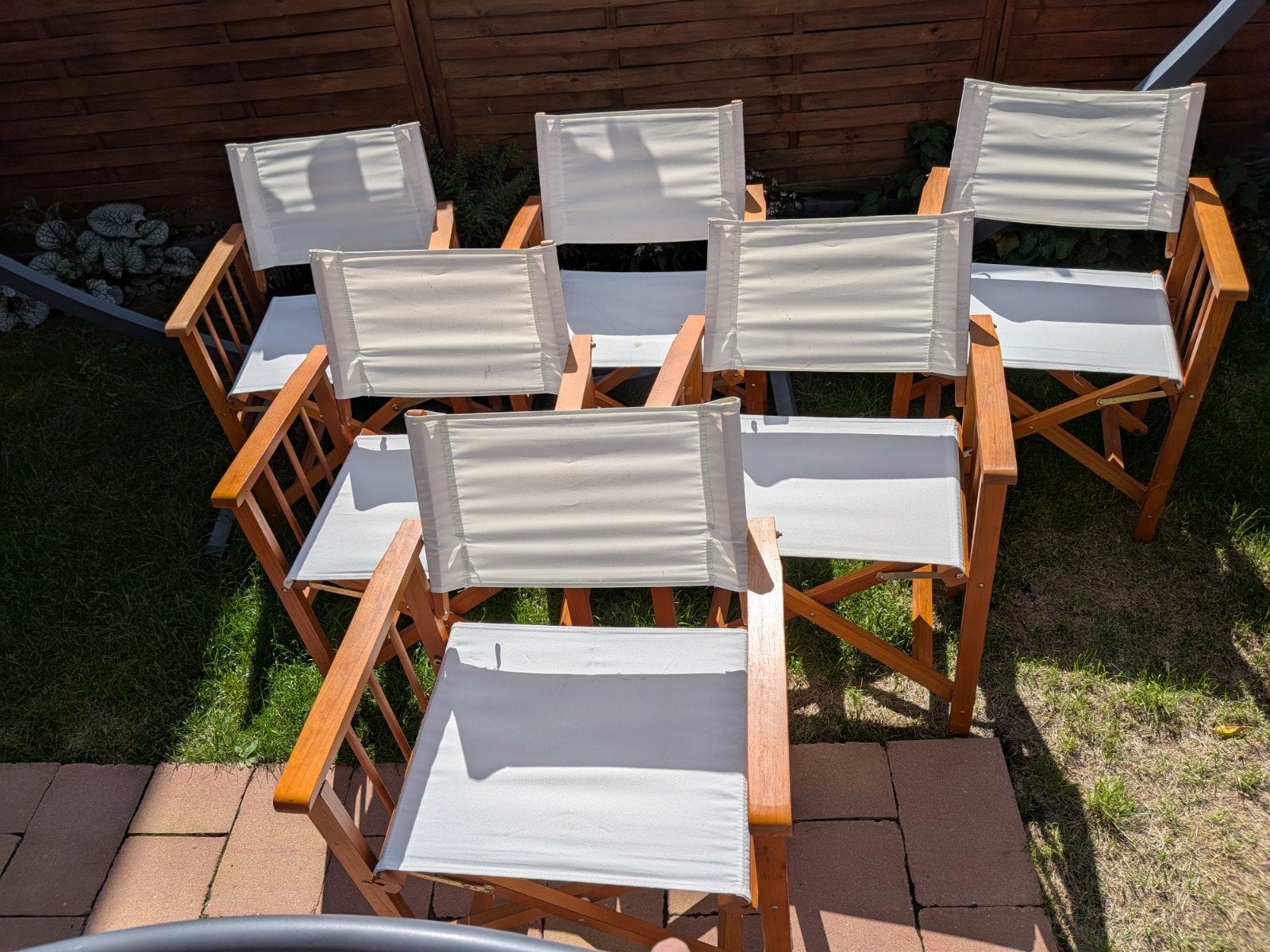 6 HEMA regisseursstoelen met afneembare hoezen, Ophalen, Gebruikt, 6 zitplaatsen, Stoel