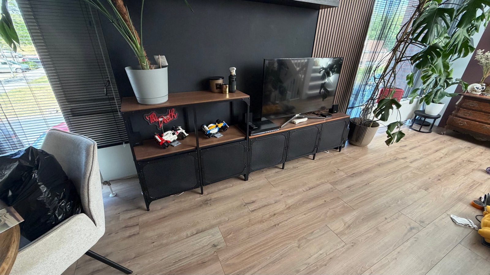 IKEA Fjallbö TV-meubel en 4-vaks kast, Ophalen, 150 tot 200 cm, Zo goed als nieuw, Minder dan 100 cm