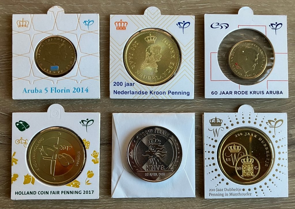 Penningen uitgegeven door de Koninklijke munt, Ophalen, Overige materialen, Nederland