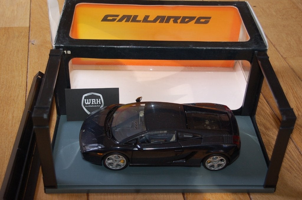 1:18 Lamborghini Gallardo nero Autoart 74572 WRH, Verzenden, Zo goed als nieuw, Auto, Overige merken