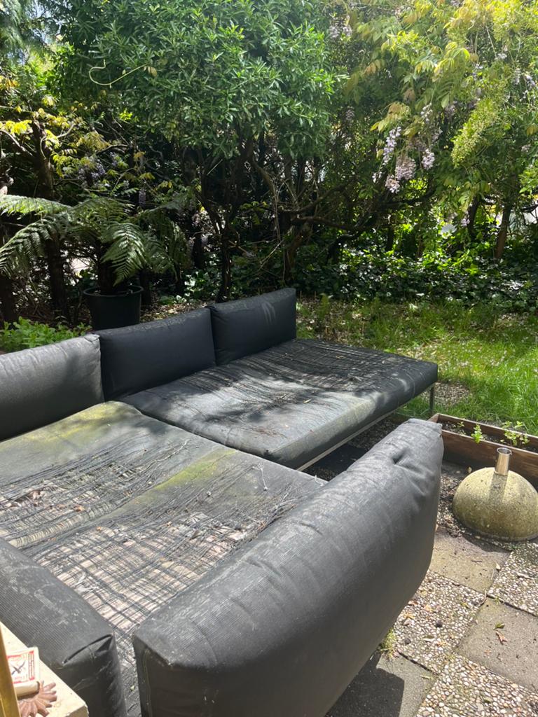 2 Luxe tuinsets merk Gloster opknappertje 110x150cm, Tuin en Terras, Tuinsets en Loungesets, Ophalen, 4 zitplaatsen, Gebruikt