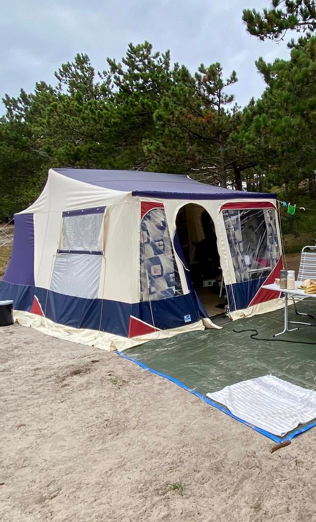 Jametic vouwwagen uit 2004 met complete kampeeruitrusting, Caravans en Kamperen, Vouwwagens, Ophalen, Meerkleurig, Aanwezig, Jamet