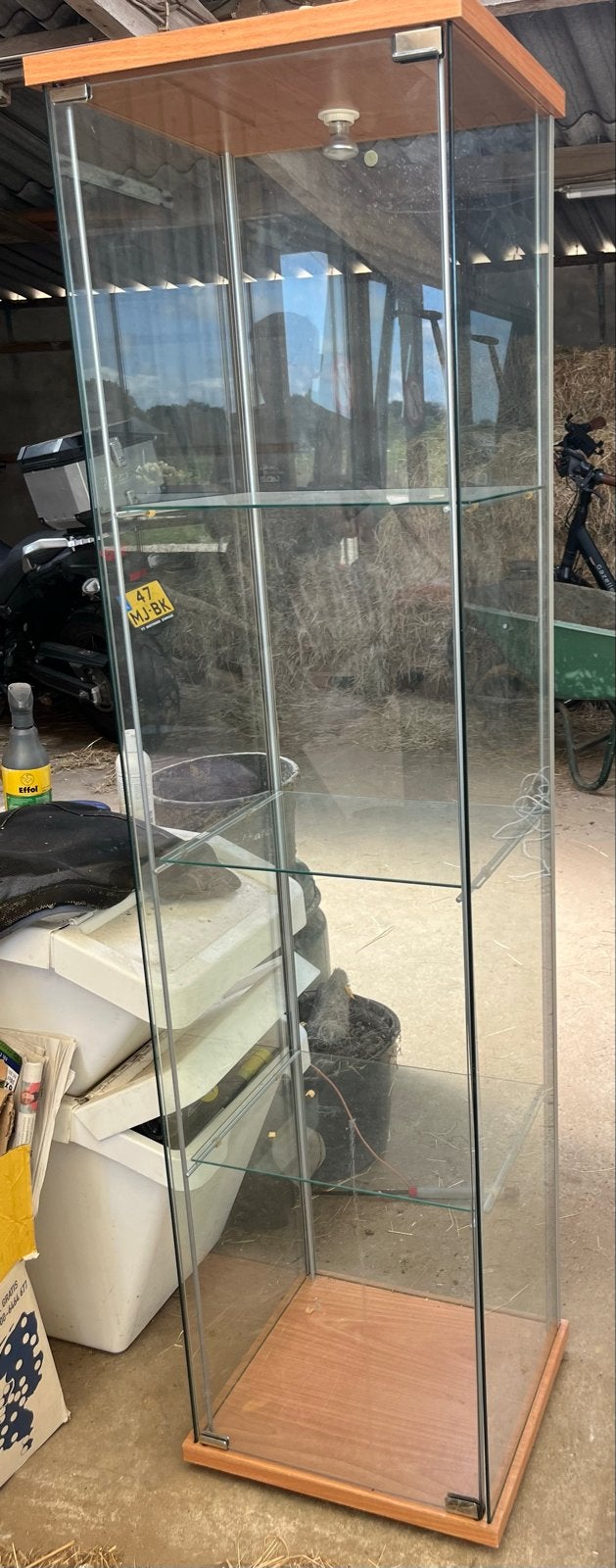 IKEA Vitrinekast - Glazen Kast met Houten Details, Ophalen, Minder dan 50 cm, Gebruikt, Glas