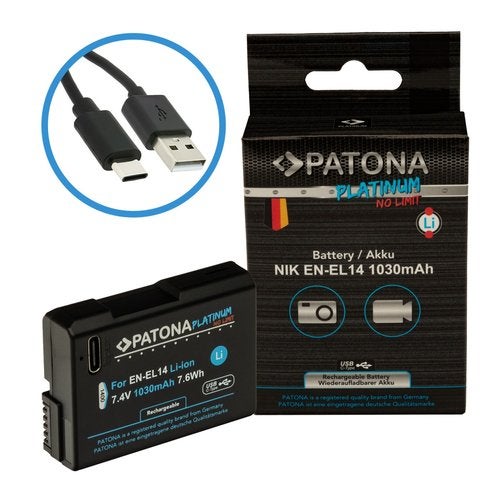 Platinum battery with USB-C input Nikon D3100 D5100 P7000, Nieuw