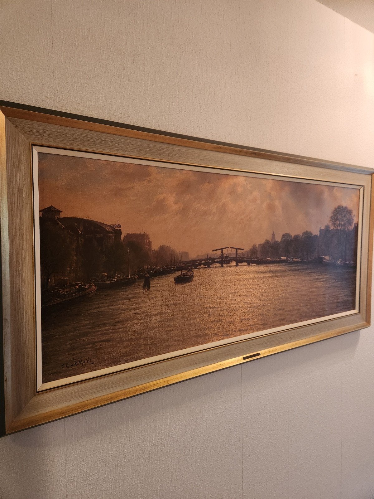 magere brug amstel schilderij van de meide, Ophalen of Verzenden