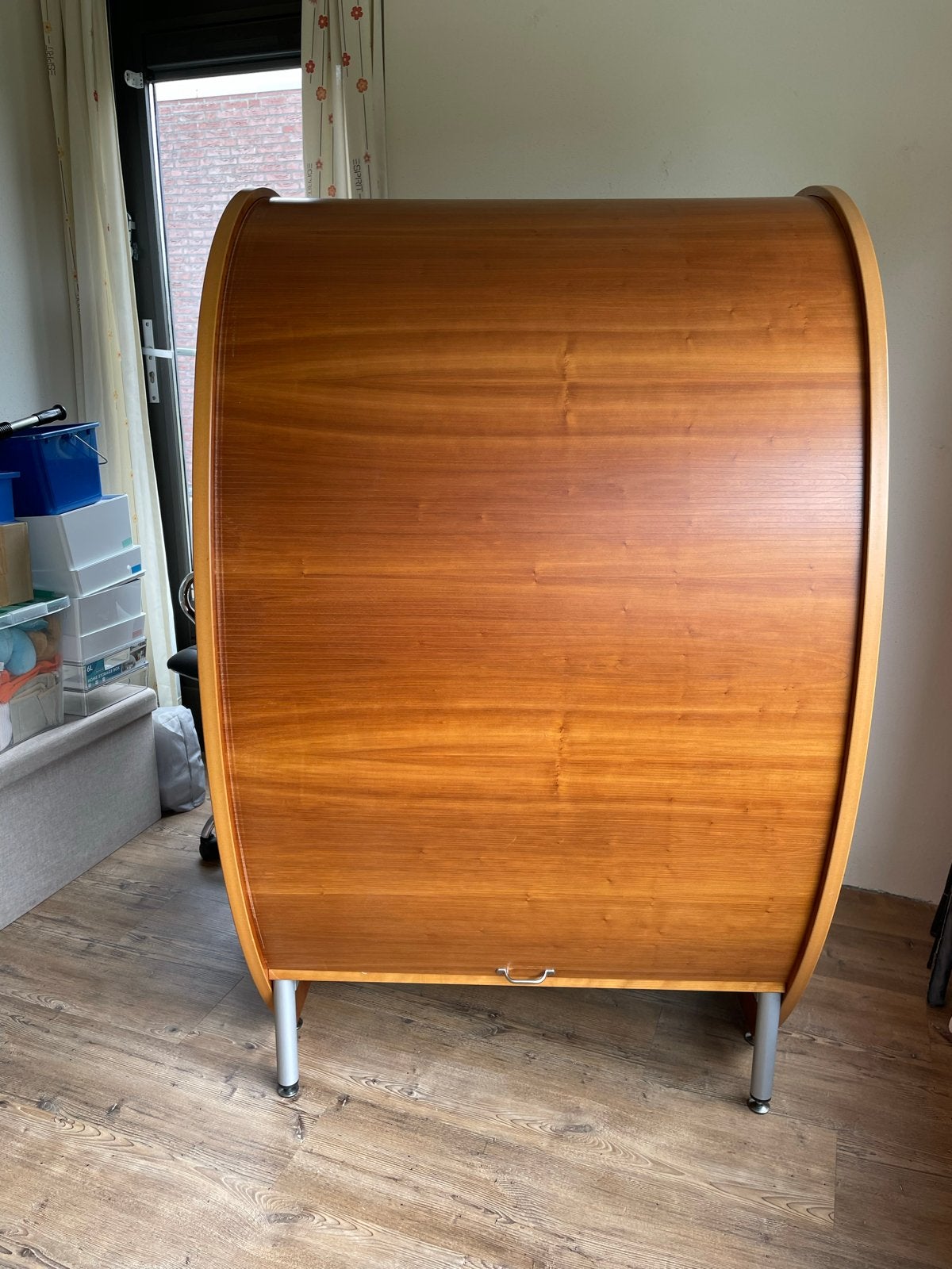 Houten Roldeurkast / Bureau - Compact en Stijlvol, Huis en Inrichting, Gebruikt, 70 tot 120 cm, 120 tot 170 cm, Ophalen of Verzenden
