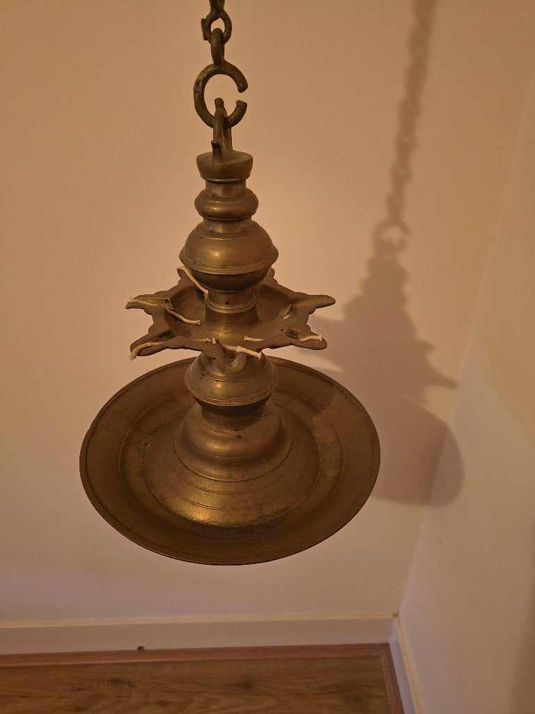 bronzen olielamp, Ophalen, Brons