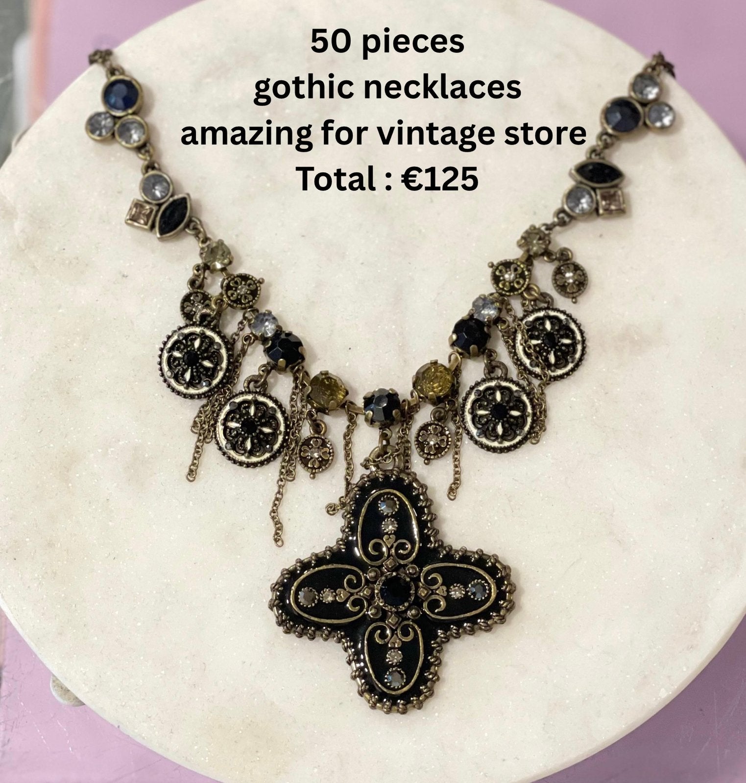 50x Gothic Kruis Kettingen – Vintage– Partijverkoop – €125, Ophalen of Verzenden, Zo goed als nieuw, Zwart, Overige materialen