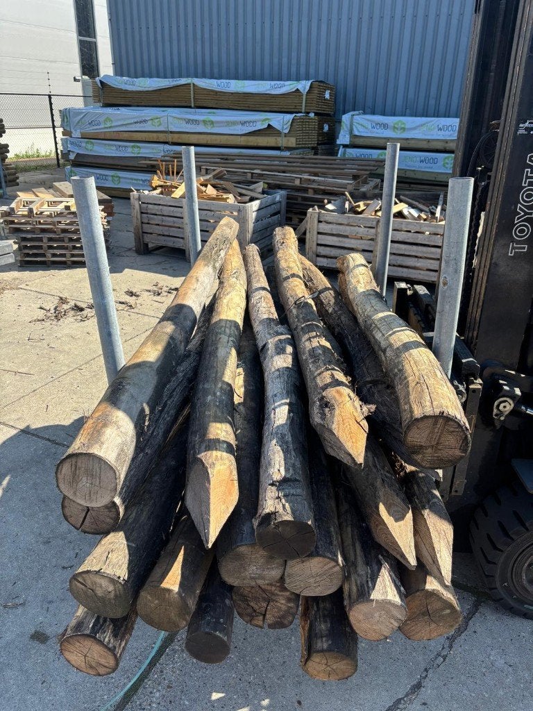 Kastanje Rond, Onbewerkt, Gepunt Ø 140-160*2500 mm 19 stuks, Ophalen, Nieuw, 250 cm of meer, Palen