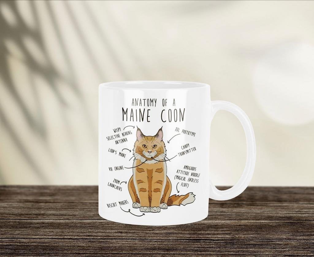 Maine Coon Anatomie mok, Verzenden, Nieuw, Overige stijlen, Kop(pen) en/of Schotel(s)
