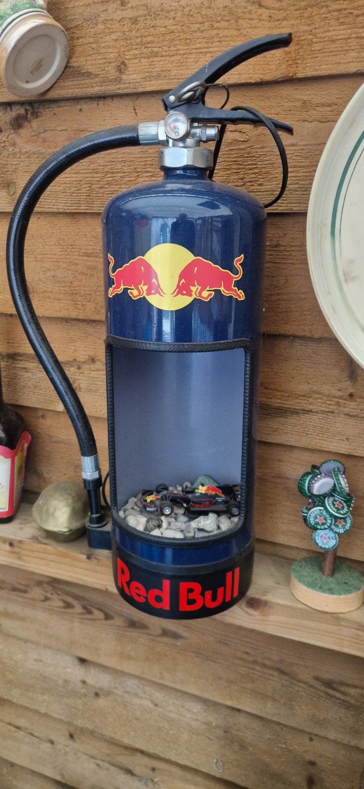 Unieke Red Bull brandblusser display met LED verlichting, Ophalen, Gebruikt