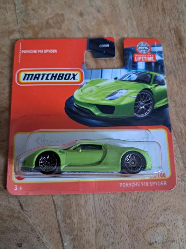Matchbox Porsche 918 Spyder groen nieuw in verpakking, Ophalen of Verzenden, Nieuw, Auto