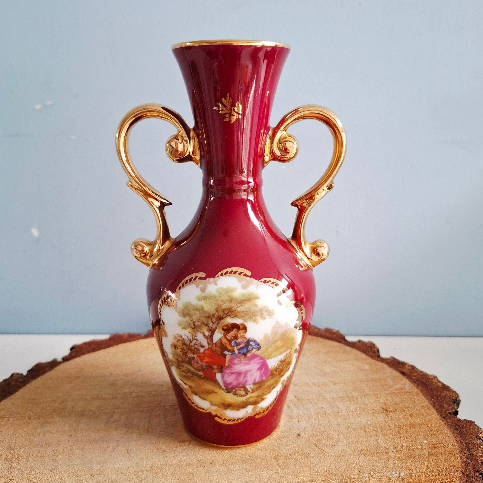 Limoges Goudeville 'Fragonard', vaasje - 17 cm hoog, Antiek en Kunst, Ophalen of Verzenden