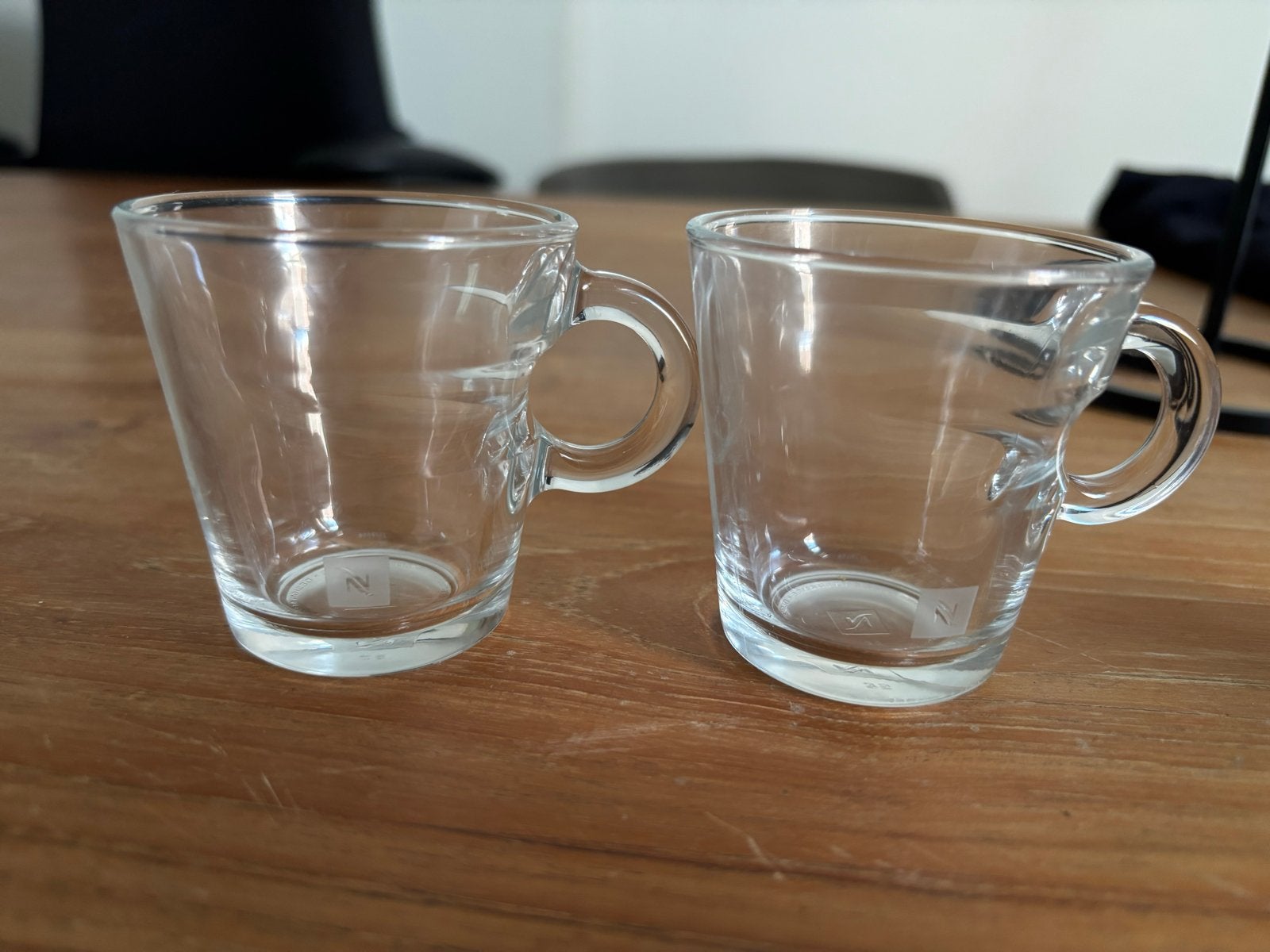 Nespresso Glazen Espressokopjes - Set van 2, Ophalen of Verzenden, Zo goed als nieuw, Glas, Kop(pen) en/of Schotel(s)