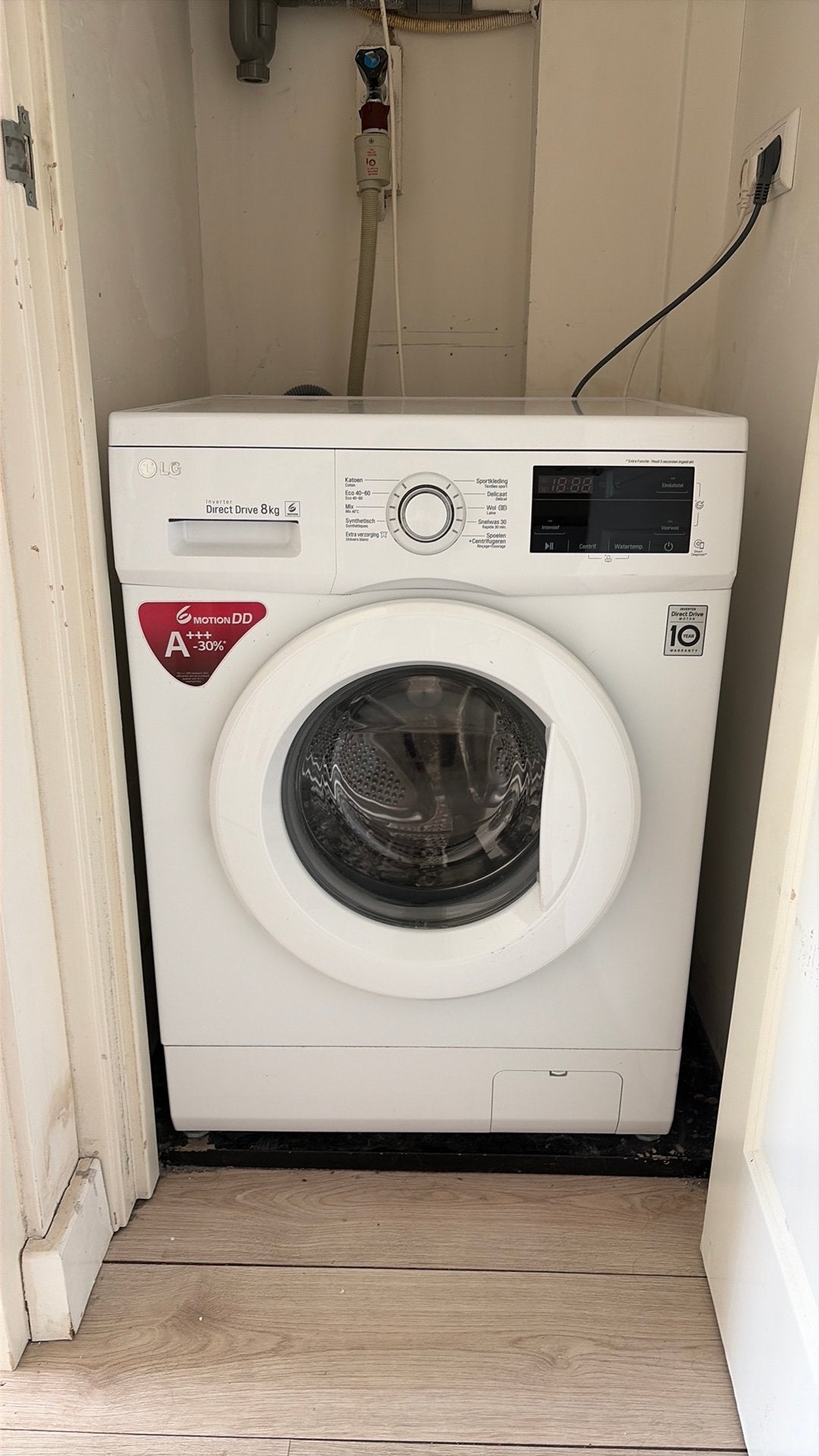 LG wasmachine Inverter Direct Drive 8kg, Ophalen, 1200 tot 1600 toeren, Gebruikt, Minder dan 85 cm