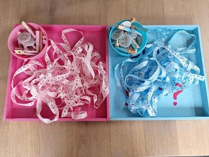 Gender Reveal Decoratie Set: Jongen of Meisje, Kinderen en Baby's, Ophalen of Verzenden, Zo goed als nieuw, Kraamcadeau